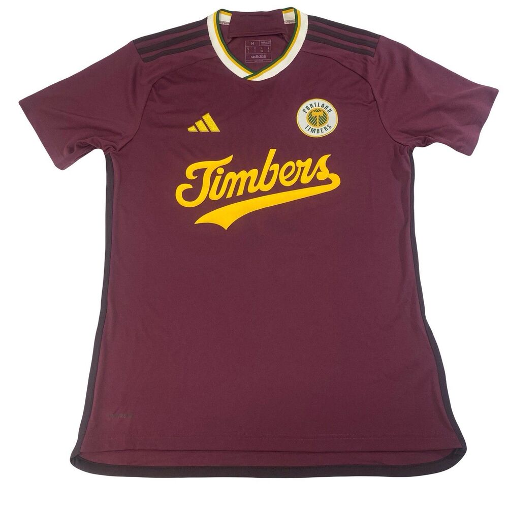 adidas 2024 Portland Timbers Archive MLS Jersey IN4288 Victory Crimson SZ Medium